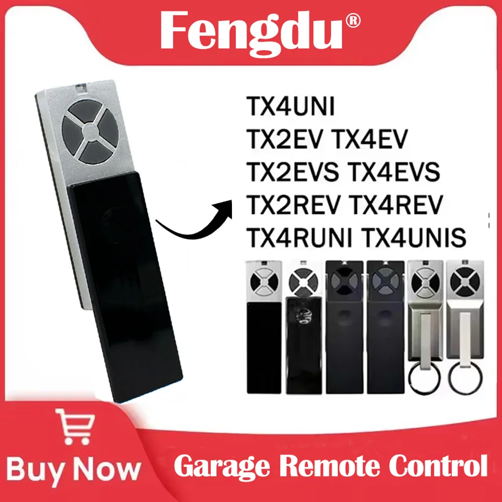 

TX4UNIS TX4UNI TX2EVS TX4EVS TX2EV 433MHz Remote Control for Garage Door Opener Secure Rolling Code Wireless Transmitter
