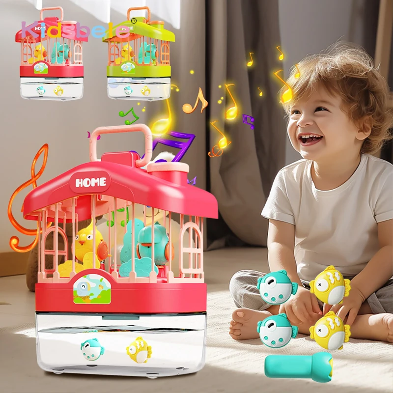 Early Education Interactive Talking Birds Birdcage Toy Simulation Lights Bird Children Musical Toy Fish Ideal For Child Playtime