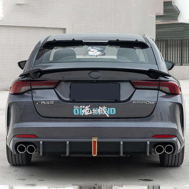 MC Style Rear Trunk Lid Duck Tail Car Spoiler Wing For GAC Trumpchi Empow Dodge Attitude 2021-2026 Black Carbon Accessories