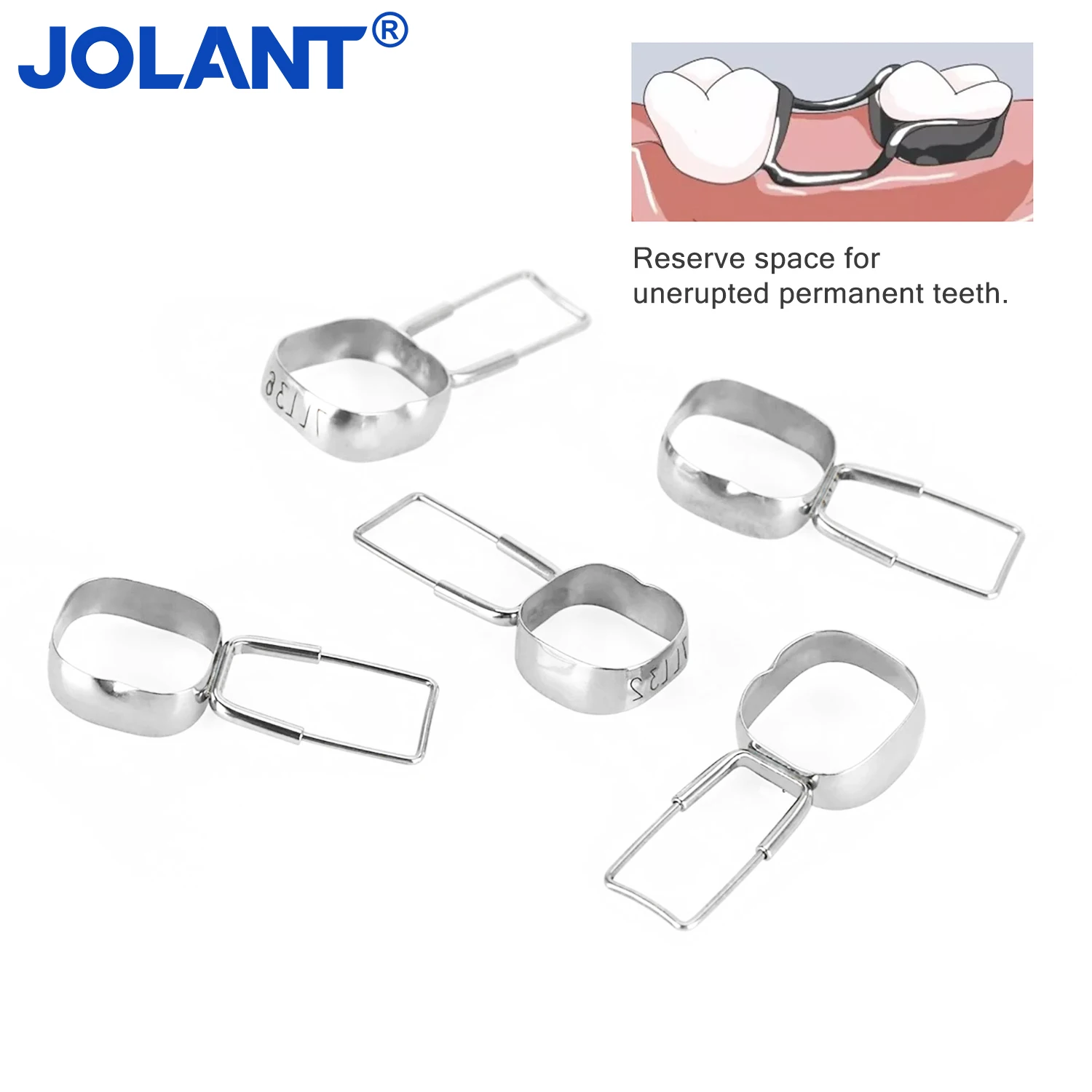 

40pcs/Box JOLANT Dental Orthodontic Space Maintainer 1st Molar Band Loops Dental Orthodontic 2nd Molar Gap Retainer 32#-41#