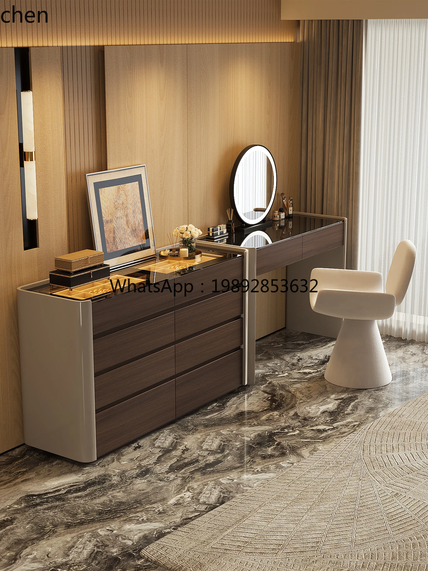 AA T Home Minimalist Eig-Drawer Dressing Table Integrated Bedroom Modern Storage High-End Jewelry Cabinet
