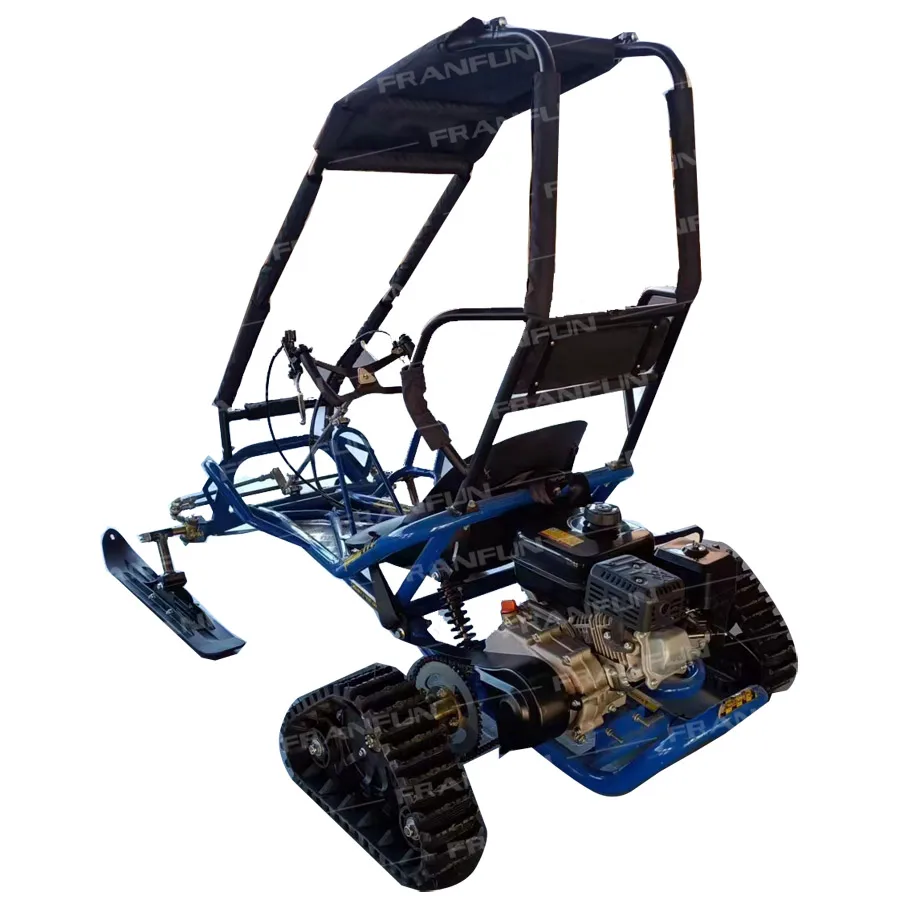 تصميم جديد 4 عجلات تعليق الثلج سهل التسارع كارت البنزين للتزلج مع حزام الأمان للمقعد