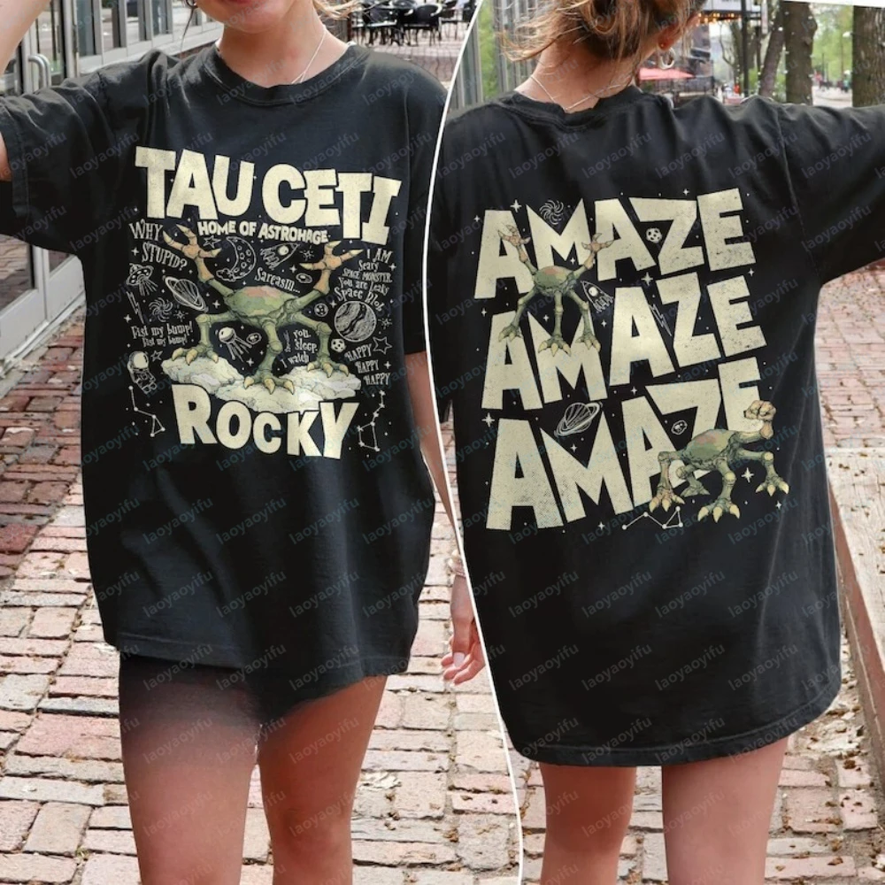 Rocky Tau Ceti Home of Astrophage Shirt  Amaze Jazz Hands Tshirt Hail Mary Book Shirts Sci Fi Lovers Gift Women Clothes Y2k Top