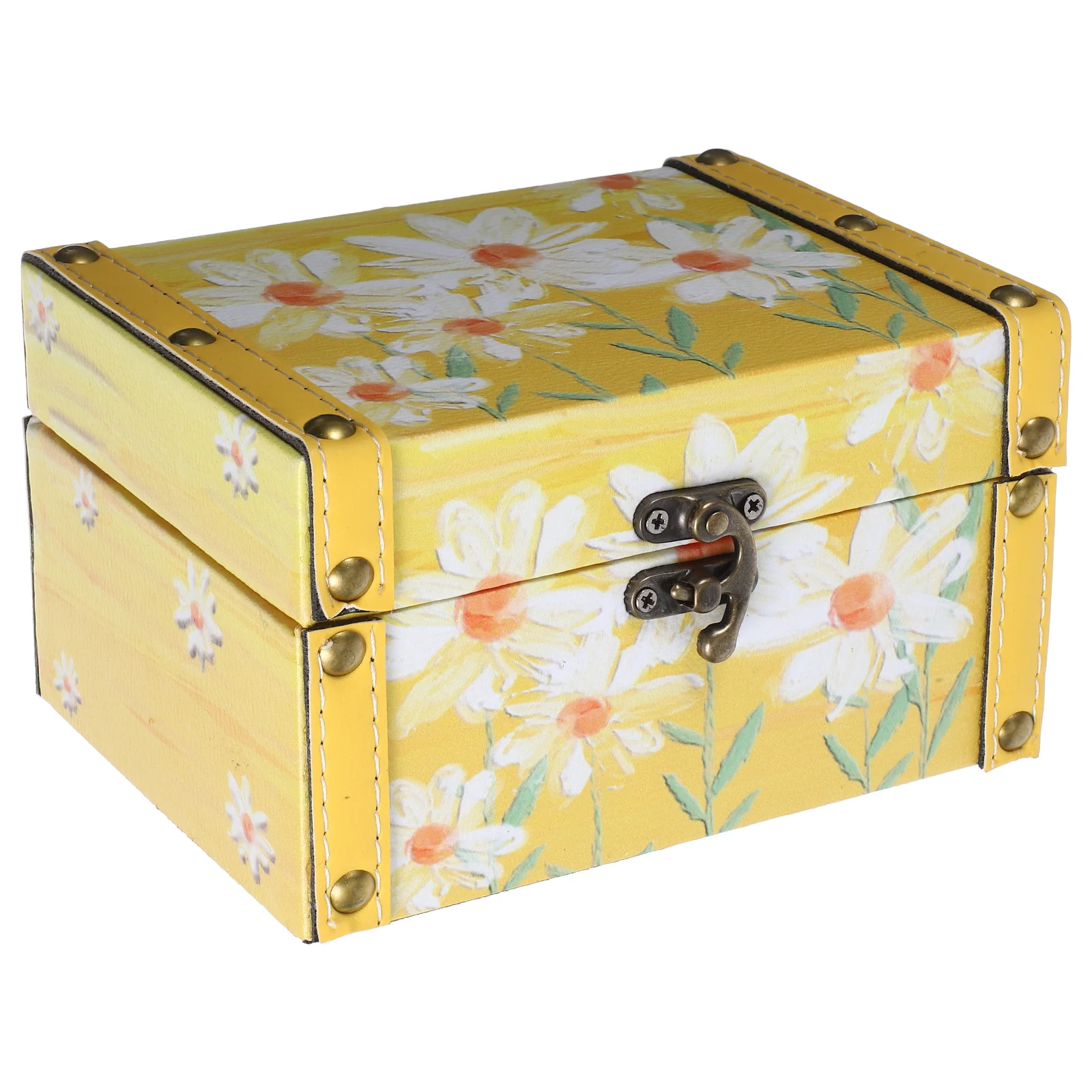 

Oil Painting Style Storage Box Vintage Wooden Jewelry Organizer Decorative Keepsake Chest Home Storage Solution