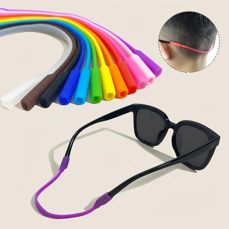 KAMMPT 2-teiliges Silikon-Brillenhalterband, elastisch, verstellbar, Brillenband, mehrfarbig, Brillenseil, Brillenzubehör