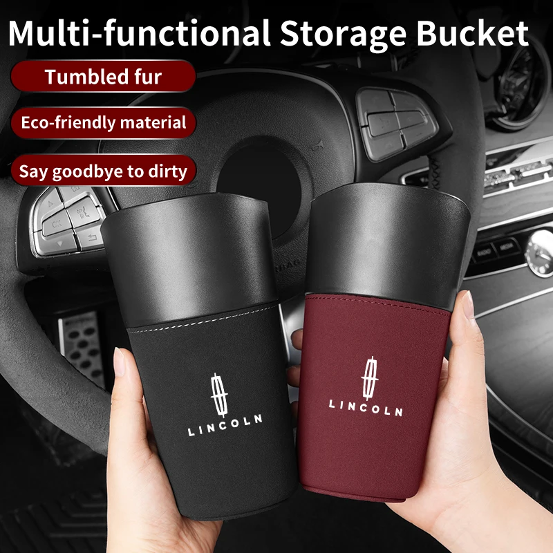 Car Multi-Function Rubbish Bin Waterproof Garbage Storage Bucket For Lincoln MKZ MKX Aviator Navigator Continental Corsair MKC M