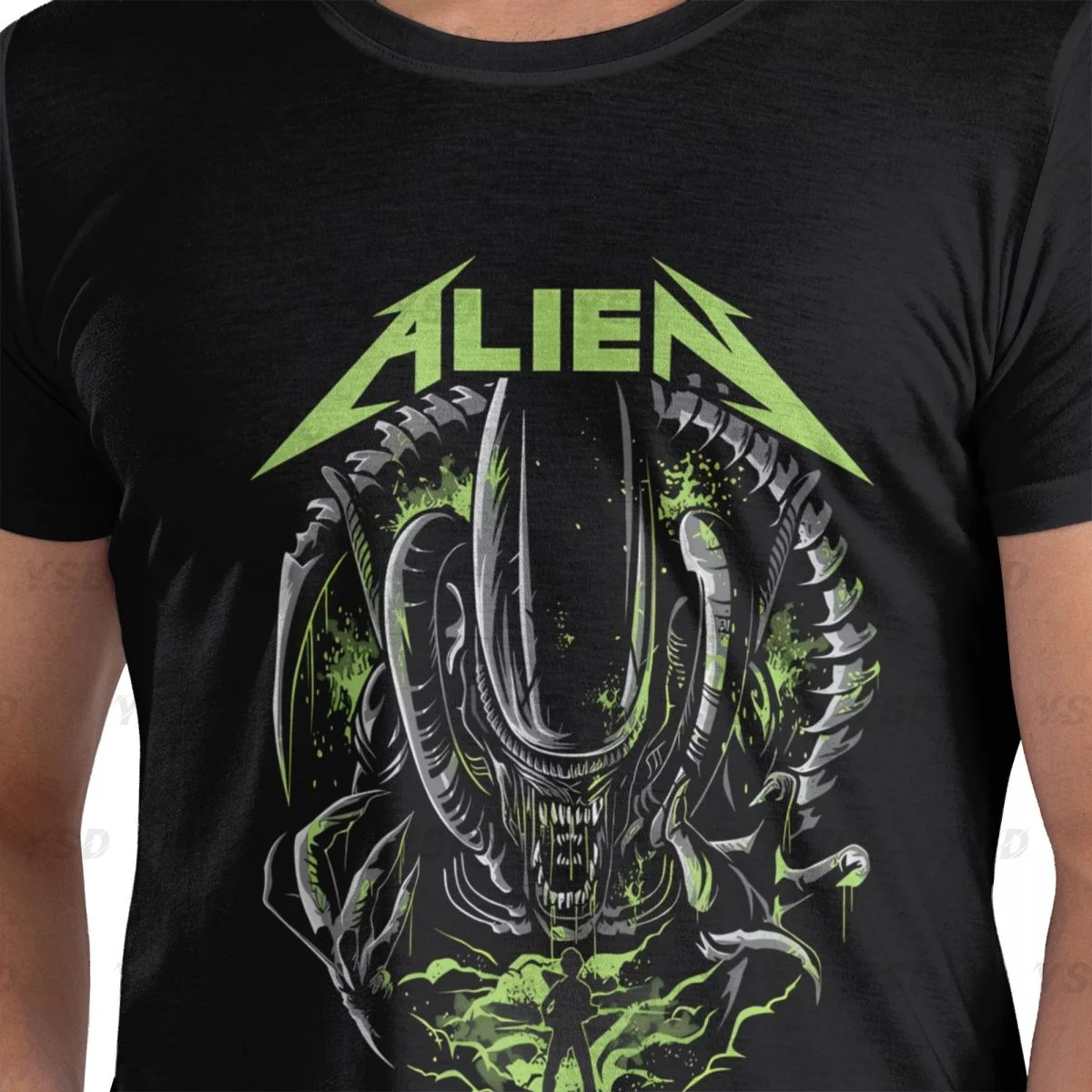 Xenomorph Essential Alien Mencosy Men's tight fitting sports T-shirt,cosy, Oversized print Tee shirt