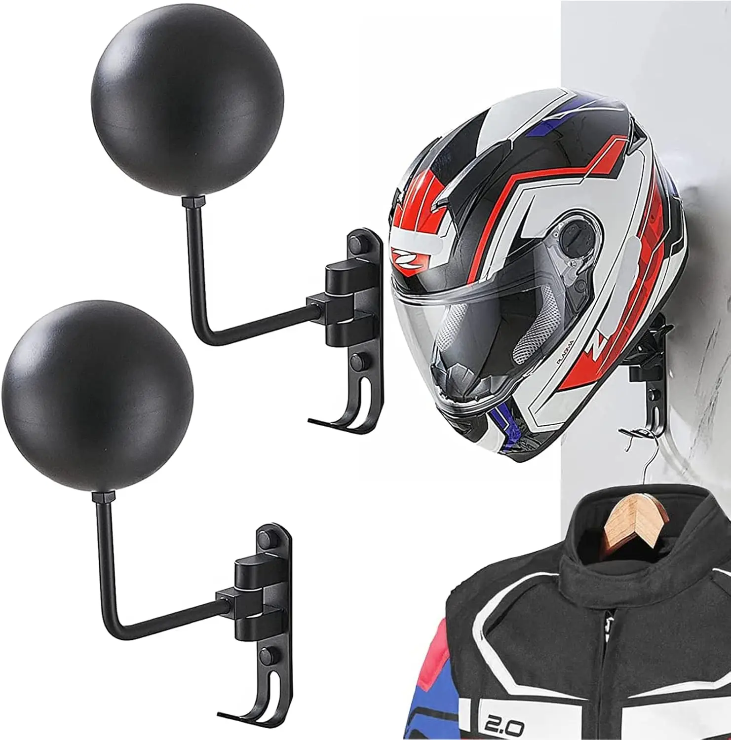 

Motorcycle Helmet Holder Helmet Wall Mount Helmet Rack Helmet Display Tool Clothes Bag Coats Caps Rugby Helmet Storage Rack
