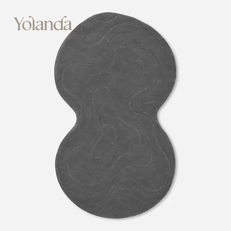 for Modern Minimalist Elegant Irregular Shape Wool Customizable Rug for Hotel Bedroom or Suite