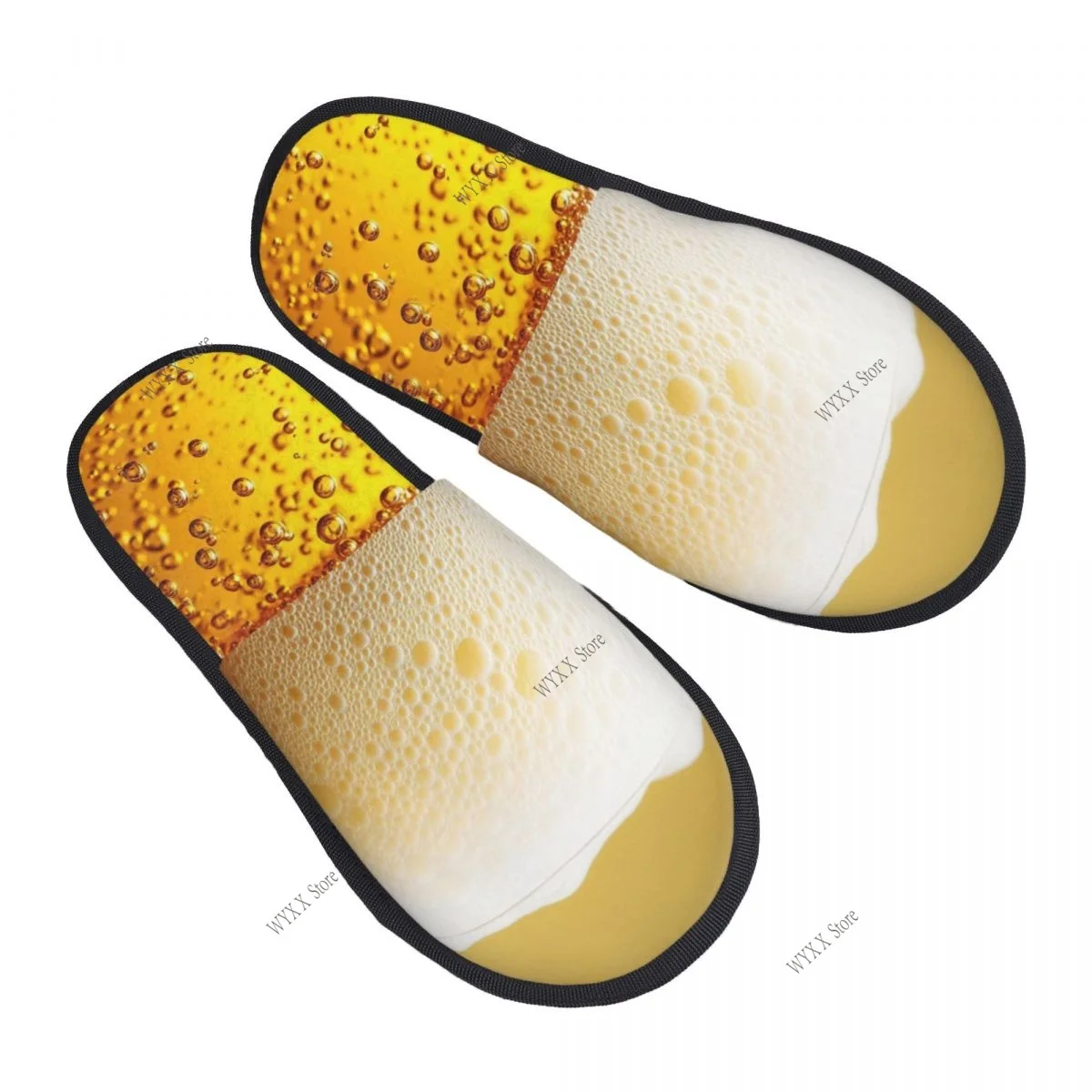 

Indoor Funny Beer Home Slippers Winter Warm Plush Slippers Fashion Home Soft Fluffy Slippers
