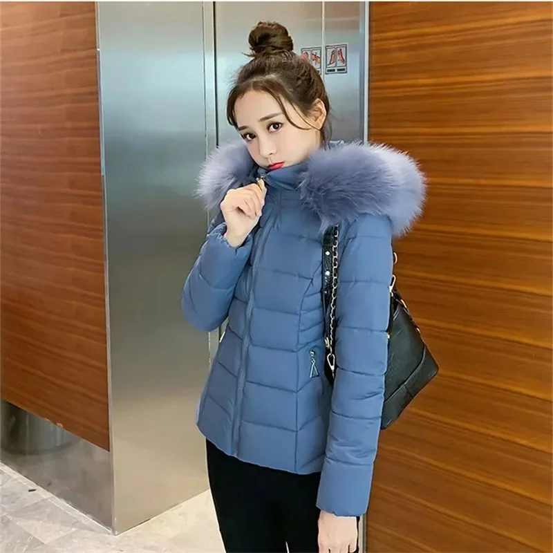 Hooded Parkas for Women Autumn Winter 2023 New Korean Fashion Thicken Warm Puffer Jackets Ladies Solid Casual Coats