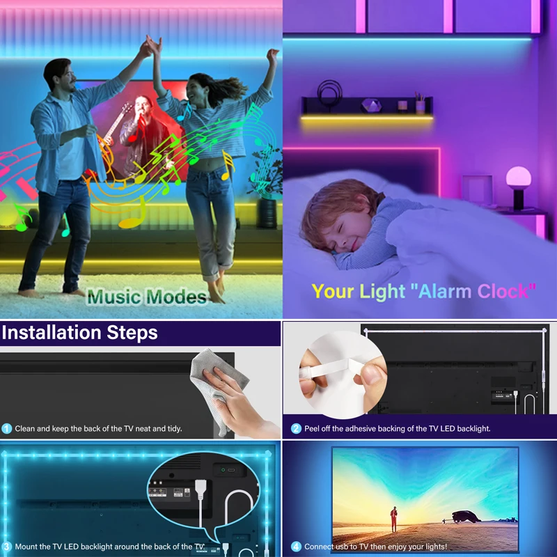 جديد 24 فولت RGB LED قطاع أضواء 40 متر/30 متر/20 متر/10 متر/5 متر بلوتوث APP الموسيقى مزامنة حبل ضوء للكمبيوتر إضاءة خلفية للتلفاز عيد الميلاد ديكور المنزل