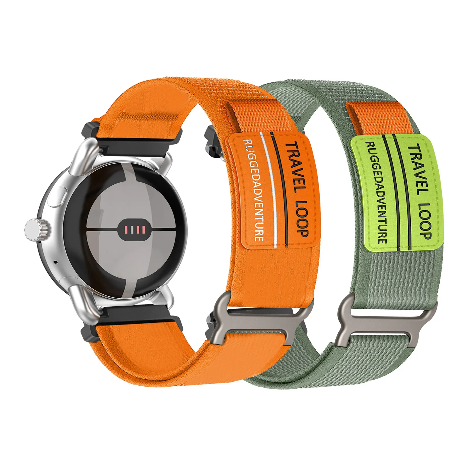 

2 шт. нейлоновых ремешков на липучке для Google Pixel Watch 1/2/3/4, 41 мм