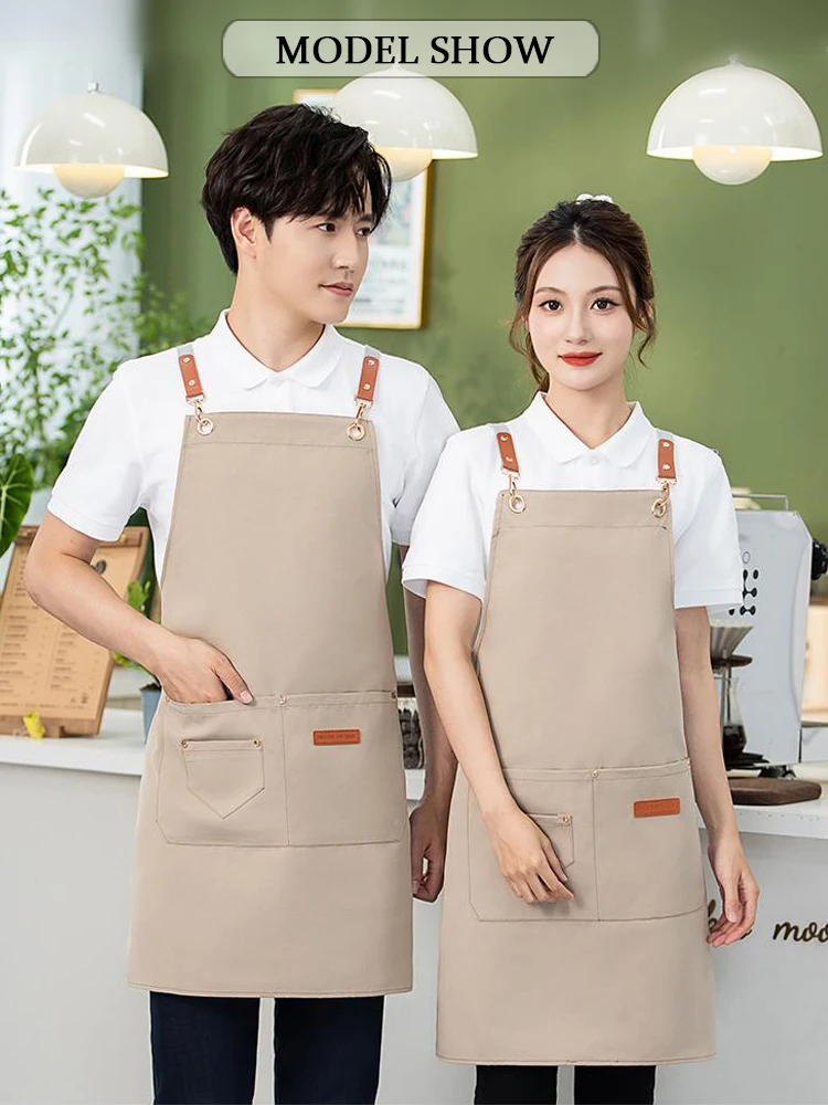 Heavy-Duty Waterproof Canvas Work Apron - Stain Resistant Protection for Fruit Stores Coffee Shops Bubble Tea & Bakery Use