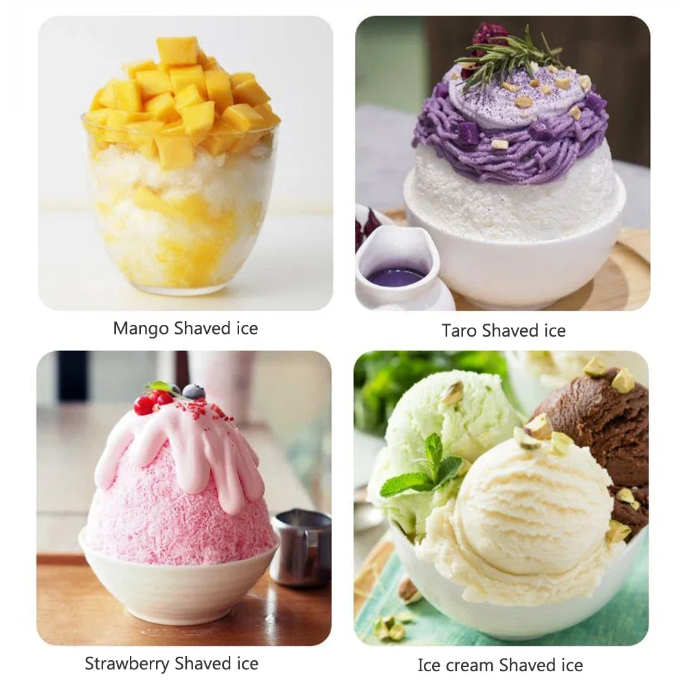 كسارة الجليد الصغيرة المحمولة آلة صنع الثلج المحلوق اليد تعمل حلق الجليد ميلك شيك صانع آلة عصير المنزلية أداة المطبخ