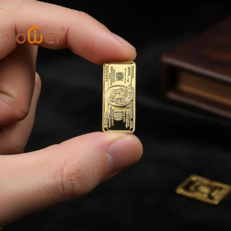 Latest USA 100 Dollar Bullion 24k Gold Bar American Metal Coin Golden Bars USD Collectibles Challenge Medal Festive Gift