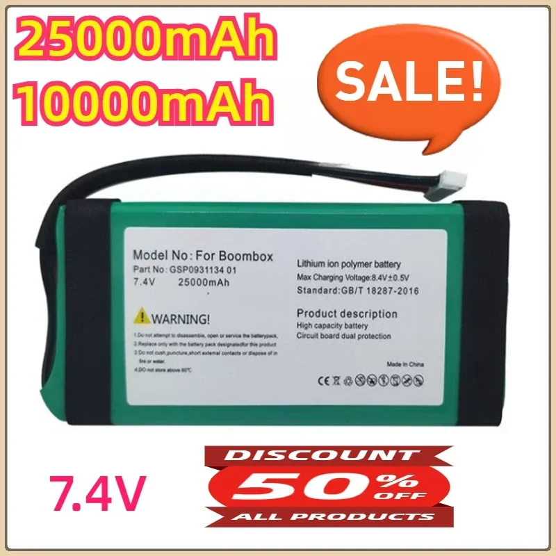 

7.4V 25000mAh GSP0931134 01 For JBL Boombox Battery JEM3316 JEM3317 JEM3318 for JBL Boombox Battery