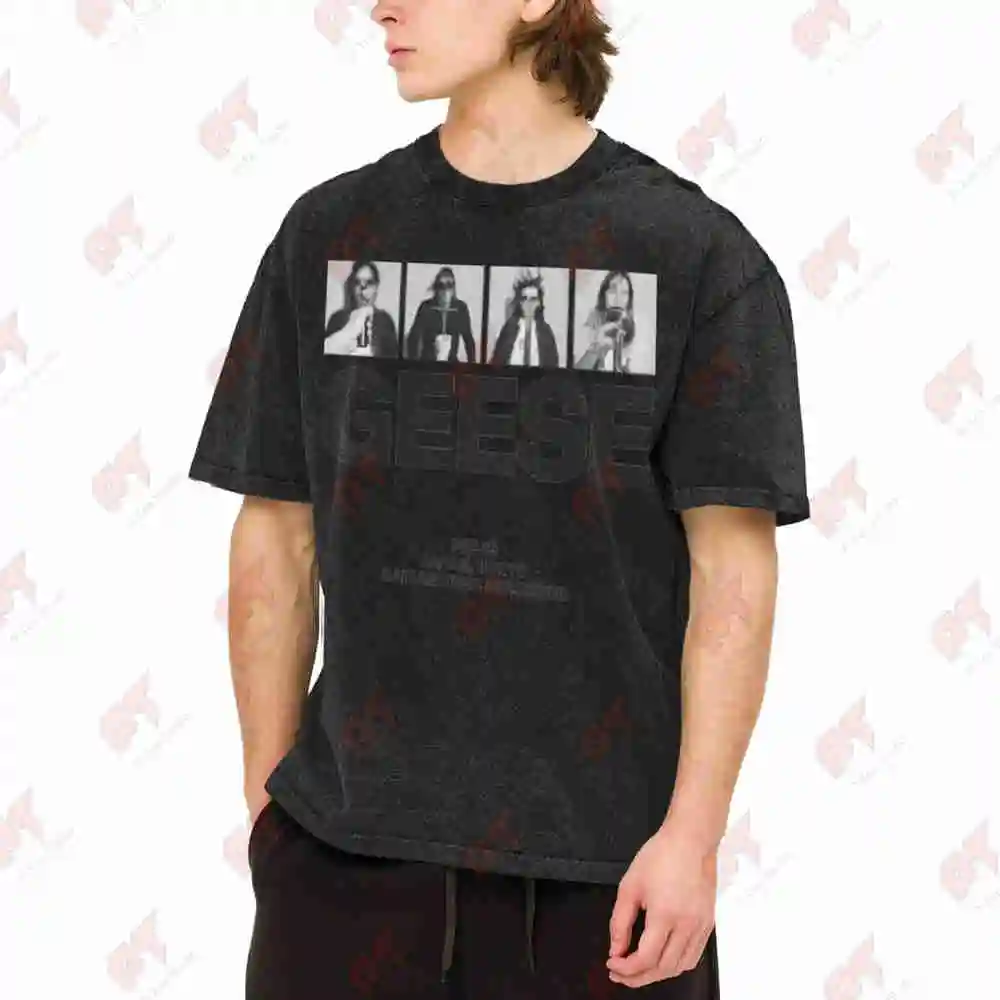 Geese Band Collection Vintage Washed Tee Pure Cotton T-Shirt