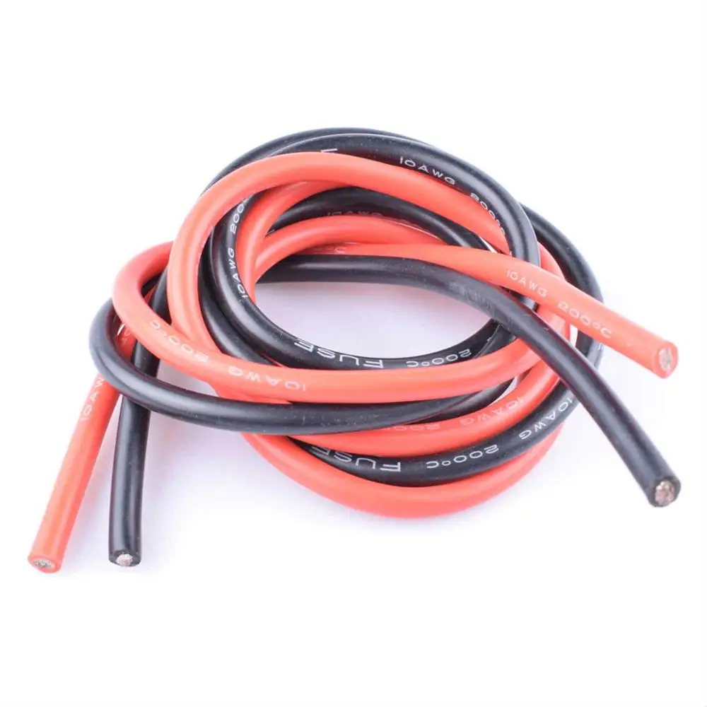 2 meter/lot 6/10/12/14/16/18/20/22/24awg super soft flexible factory made electric copper silicone wire cable for RC Hobby Model