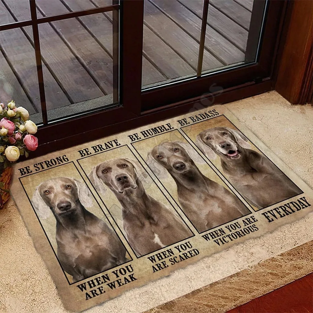 Staffordshire Bull Terrier/Weimaraner Doormat Porch Rug Mats Floor Carpet 3D Print Indoor Outdoor Doormat Non-slip Love Dog Gift