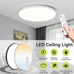 LED Ceiling Light Remote Control Dimmable Living Room Chandelier Bedroom Bathroom Fixture Ceiling 220v Led Lamp Kitchen Lighting