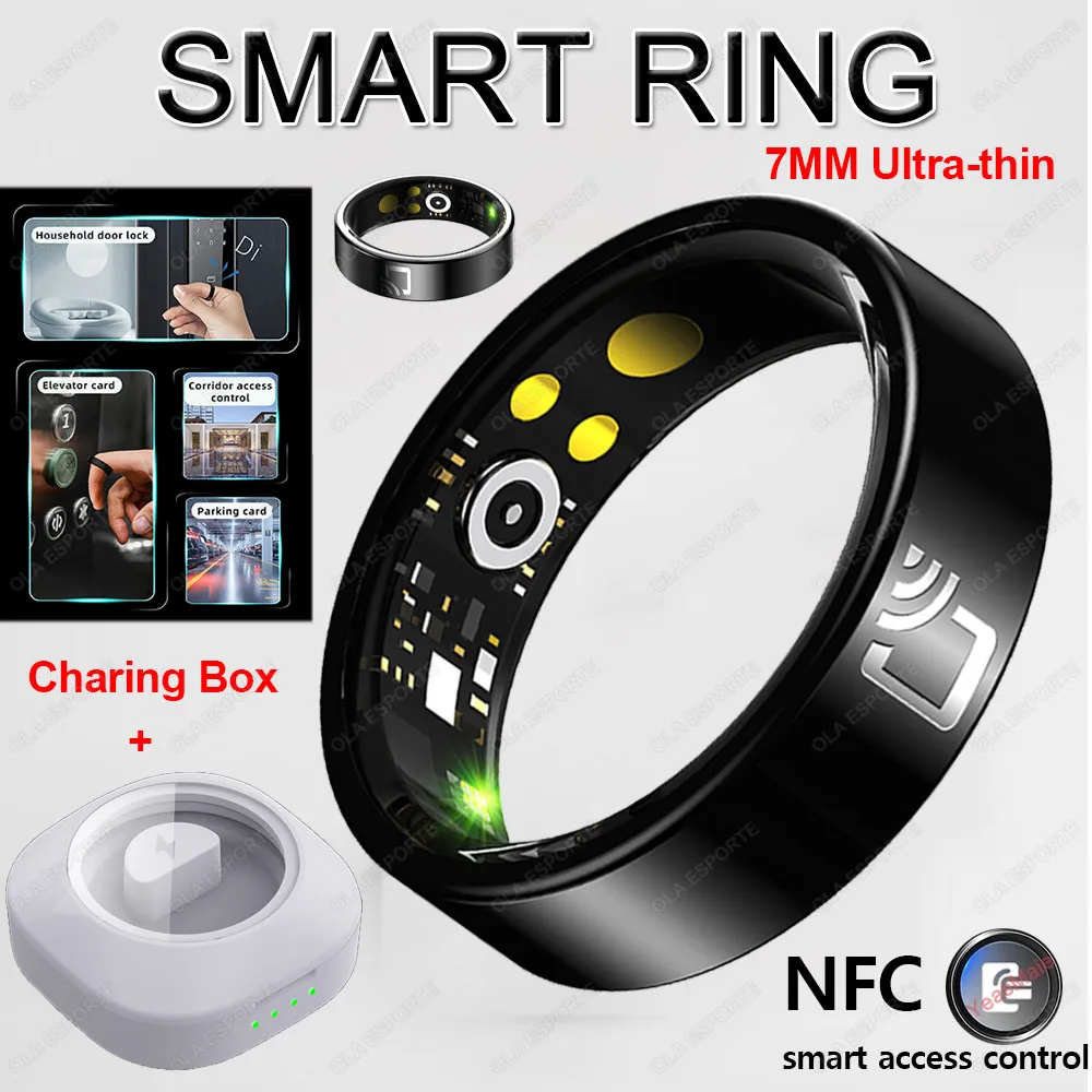 

NFC Smart Ring Smart Access Card Smartring Интеллектуальное кольцо здоровья Смартринга кислорода в крови 5ATM и IP68 Водонепроницаемые кольца Мужчины Женщины