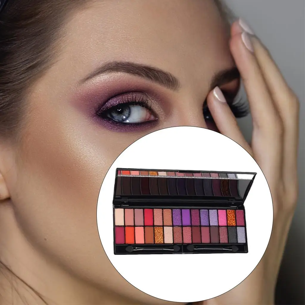 Paleta Cieni do Powiek Rainbow 28 Kolorów Brokatowe Połyskujące Matowe Pigmenty Łatwe do Blendowania do Makijażu Salonowego i Domowego