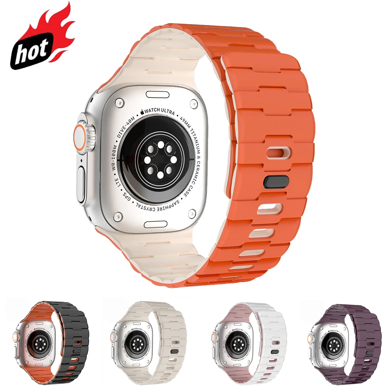 Magnetisches Armband für Apple Watch Series 11 10 9 8 7 6 5 Ultra 2/3 45mm 44mm 46mm 49mm Sport Silikon Correa Armband iWatch Riemen