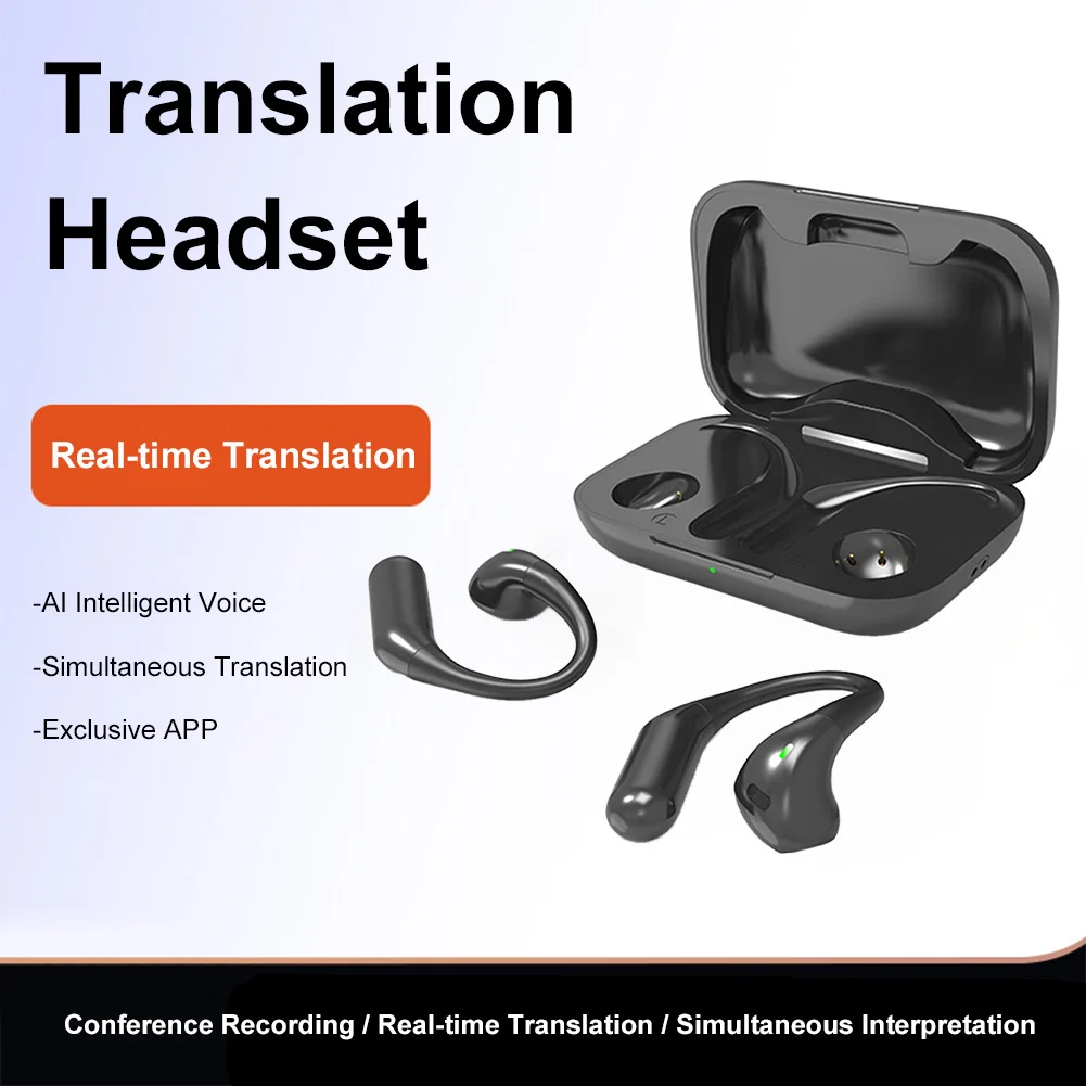 New Top Smart Voice Translator Wireless Bluetooth 5.3 Earphones Translation Multi 144 Languages Headphones Real Time Translator