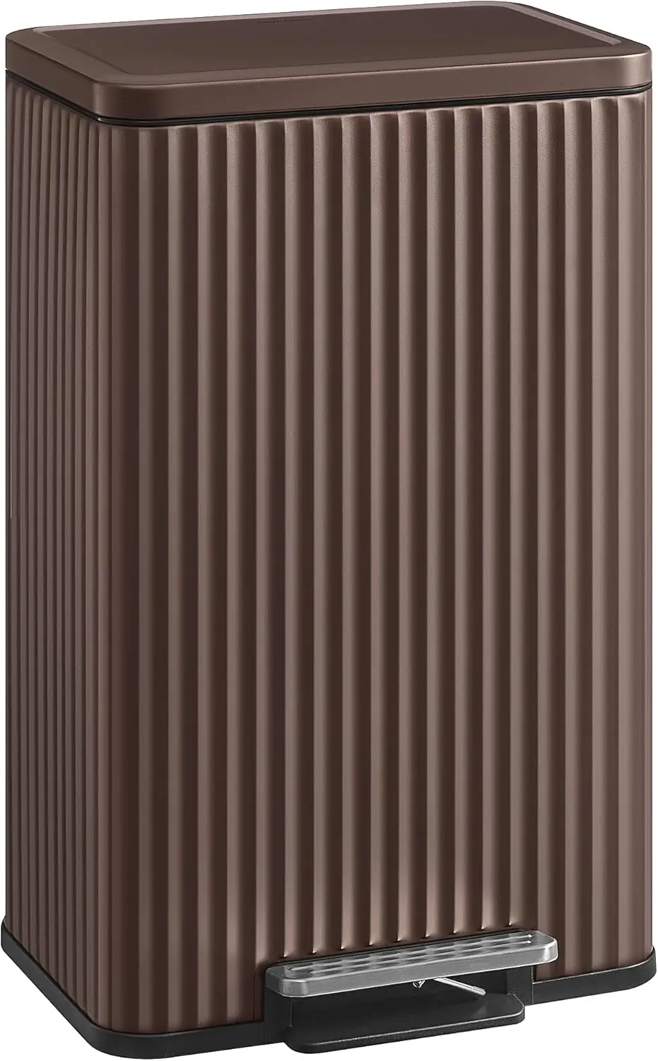 

13 Gallon Kitchen Trash Can with Lid, Pedal, and Removable Inner Bucket, Soft Close Stainless Steel, Includes 15 Bags