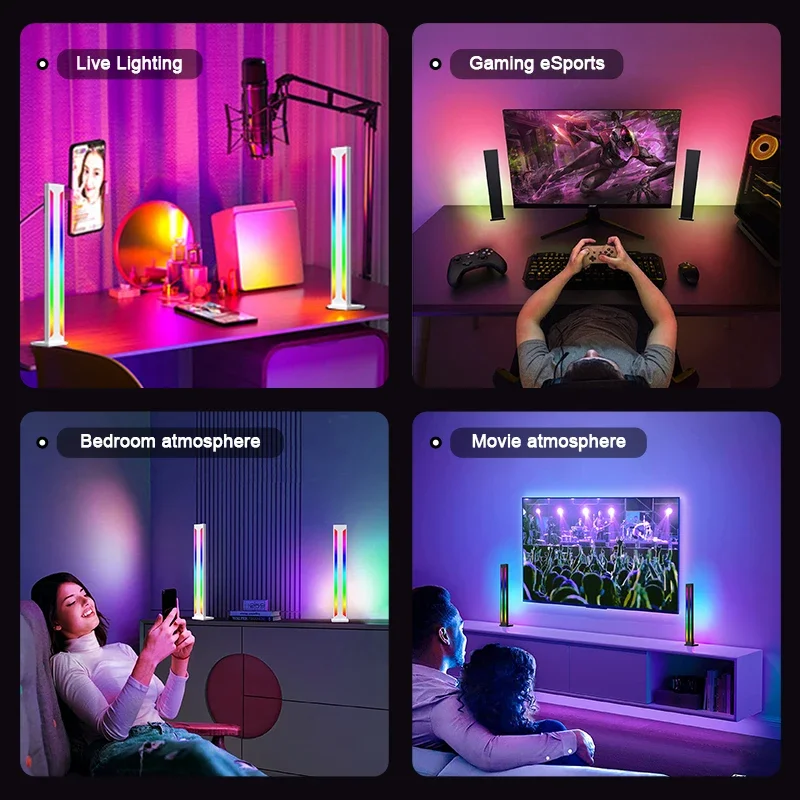 DC5V USB Bluetooth Atmosphere Pickup Lamp Ultra-thin 21keys IR Remote Control For Desktop Gaming Car Ambient Decor Surplife APP