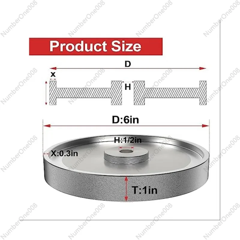 CBN Grinding Wheel, 6 Inch Dia X 1 Inch Wide X 1/2 Inch Bore for Sharpening Woodturning Tools,Bench Grinders (600 Grit)