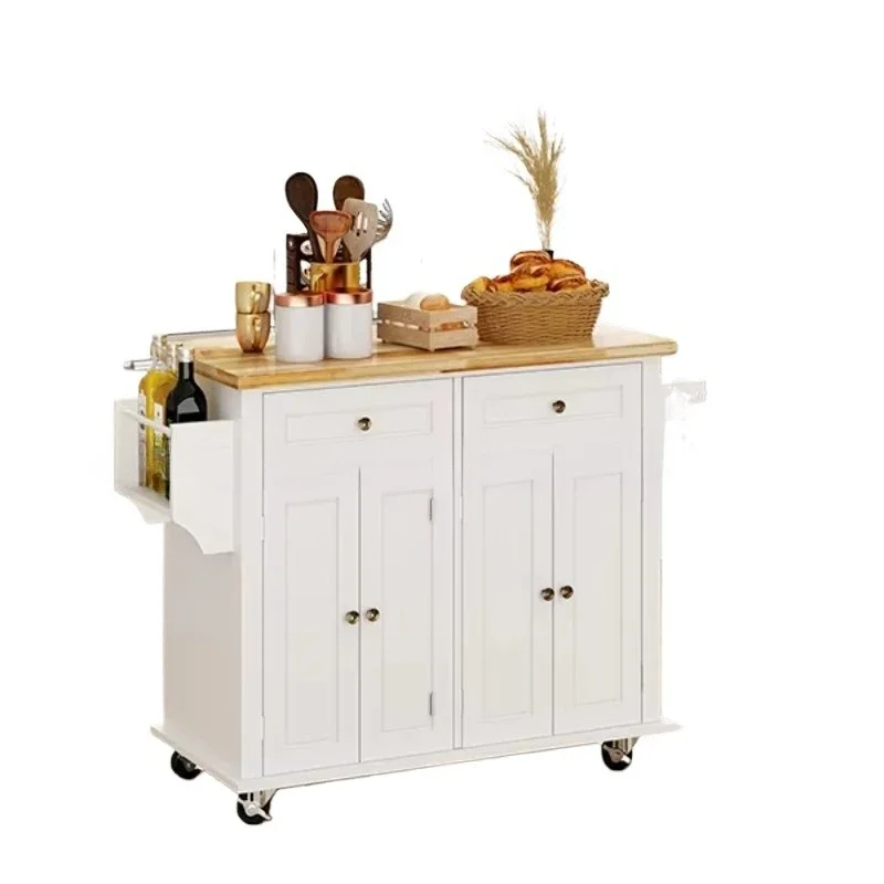 Kitchen island cabinets, kitchen cart with large countertops, rolling kitchen island cart with lockable wheels