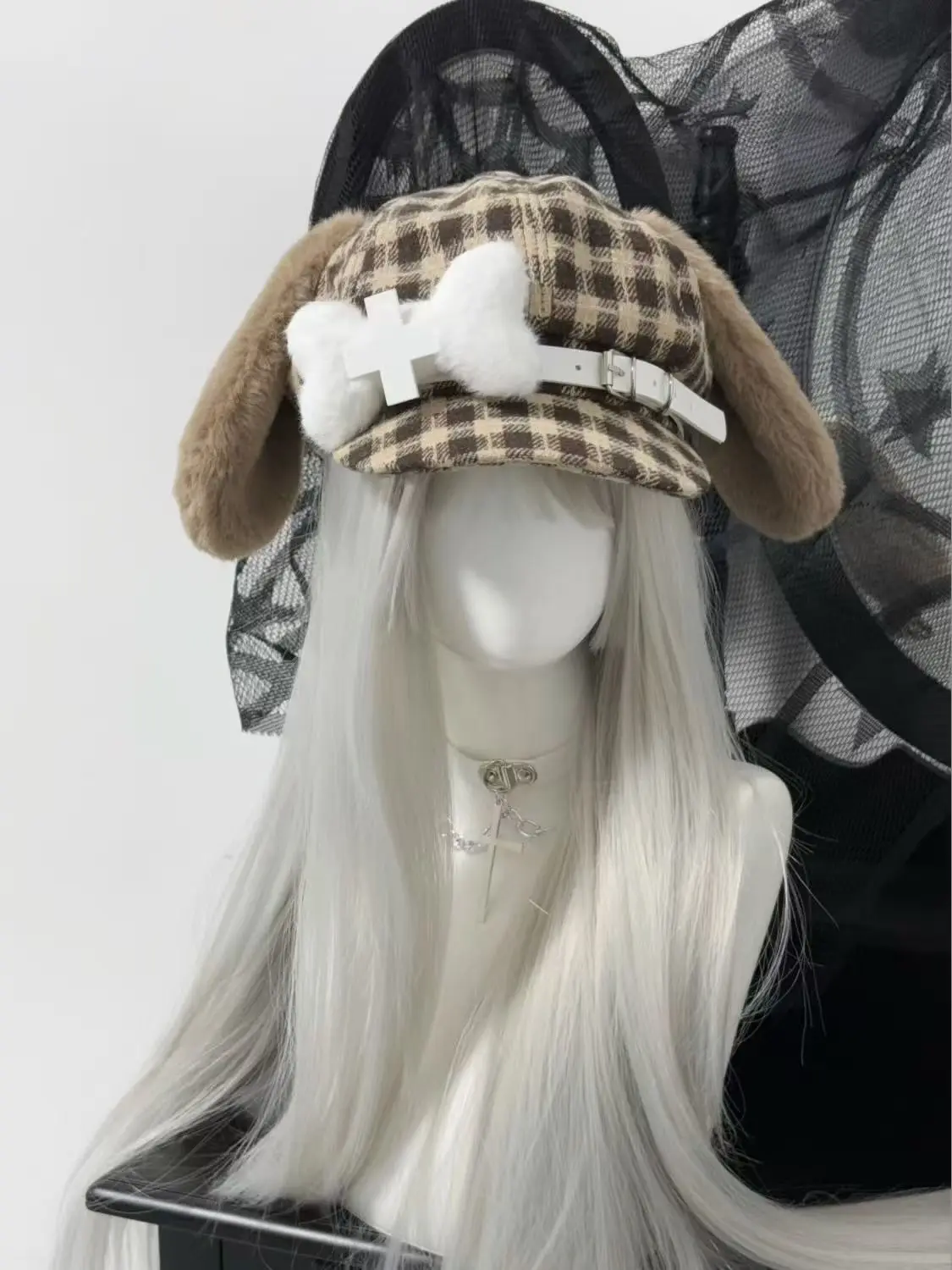 ثقافة فرعية Kawaii قبعة المرأة اليابانية Harajuku قبعة القوطية لوليتا Y2K فتاة لطيف العظام قبعات الحلو الفتيات تأثيري القبعات واقية من الشمس