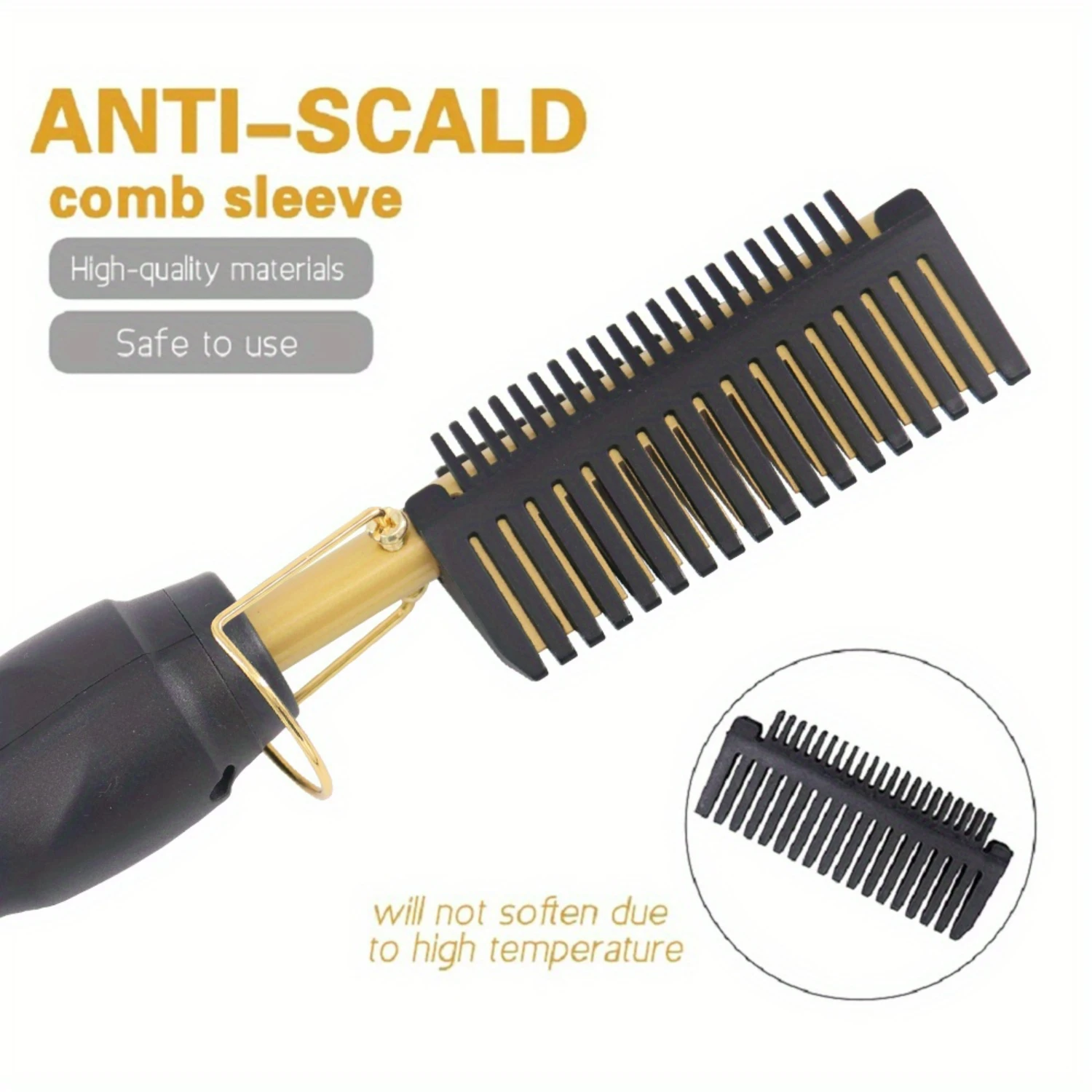 High Temperature Multi-Purpose Hot Comb for Effortless Straightening & Stunning Curls, Advanced Even Heat Distribution Alloy Hai