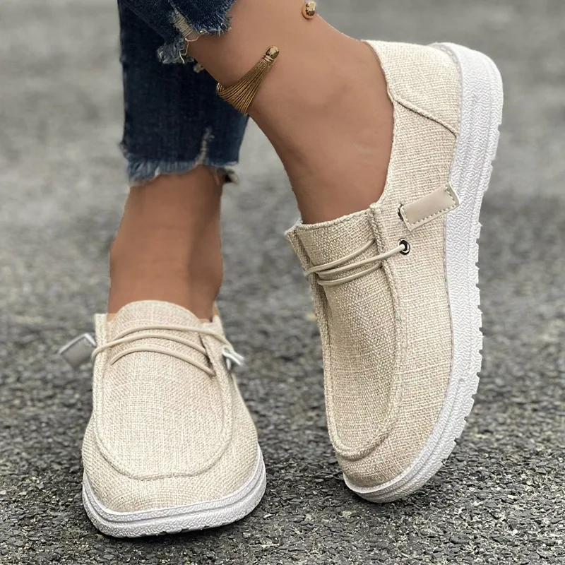 أحذية رياضية نسائية عصرية كاجوال برباط علوي بمقدمة مستديرة وفم عميق مانع للانزلاق ومقاوم للاهتراء أحذية مفلكنة للجري #6