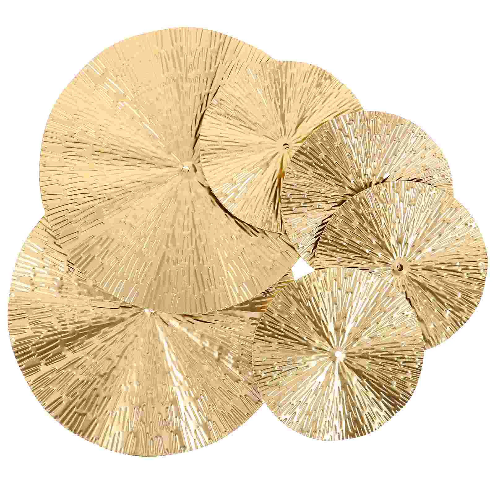 6 Pcs Wave Sunglasses Wall Decor Mirror Circular Gold Bedroom Home Circle Accent for Living Artwork Office