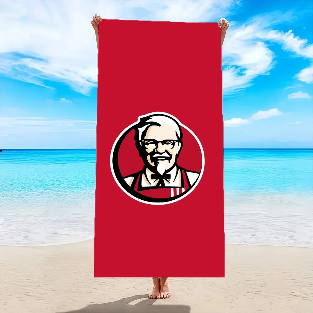 منشفة K-KFC مطبوعة على الموضة منشفة شاطئ من الألياف الدقيقة الماصة، سريعة الجفاف، للسباحة والتخييم واليوجا والشاطئ الخارجي #2