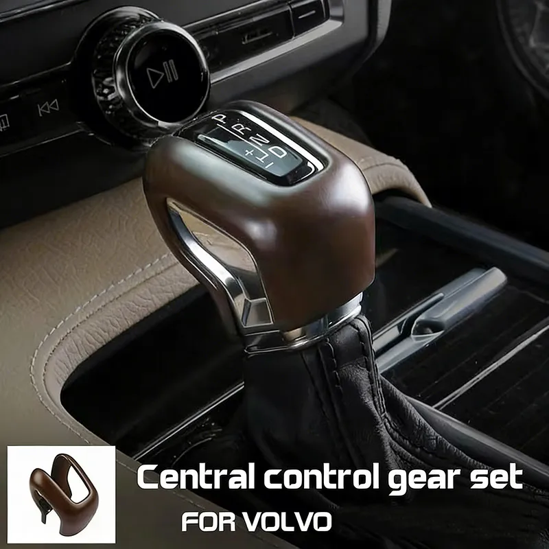 For Volvo XC60 XC90 S90 V90 S60 V60 Central Control Gear Head Decorative Cover ABS Carbon Fiber Pattern Gear Grip Accessories