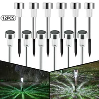 6 Pack/12 Pack Solar Lights Stainless Steel Outdoor Garden White Light LED For Landscape Lighting Pathway Decor Lawn Patio Yard