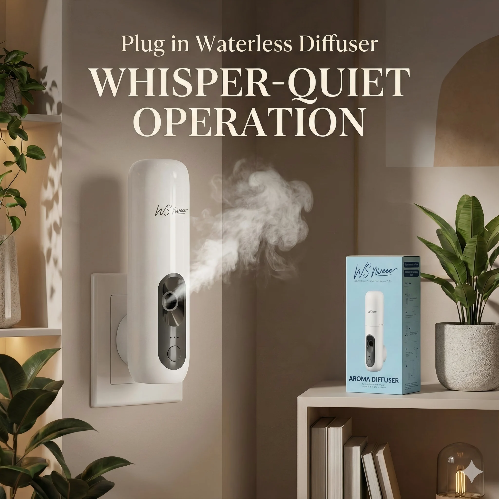 

Plug-In Waterless Ultrasonic Essential Oil Diffuser, 15ml, 30 Days/150 Sq. Ft. No Dilution Required, Ultra Silent Portable Aroma