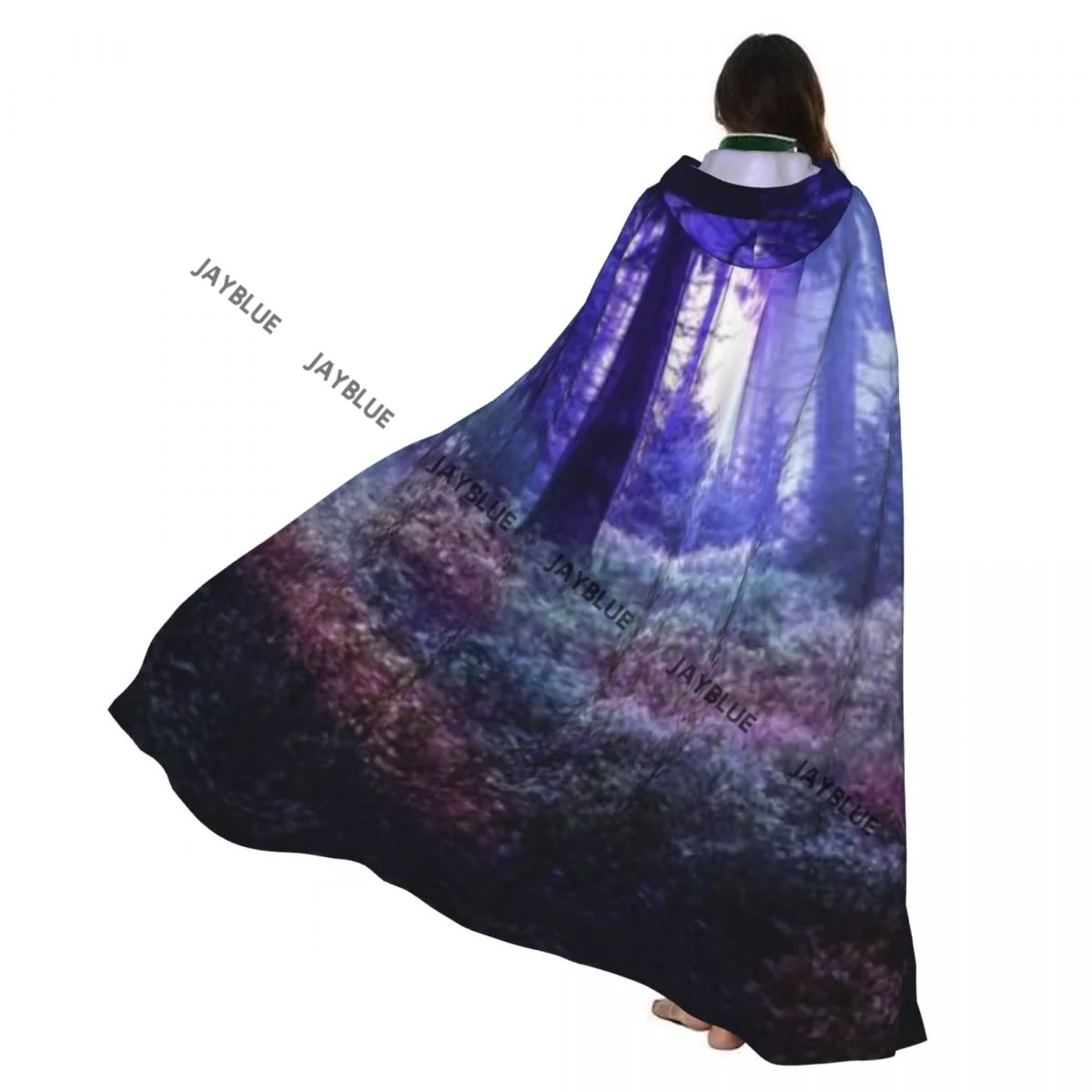 

Long Cape Cloak Forest In The Morning Hooded Cloak Coat Autumn Hoodies