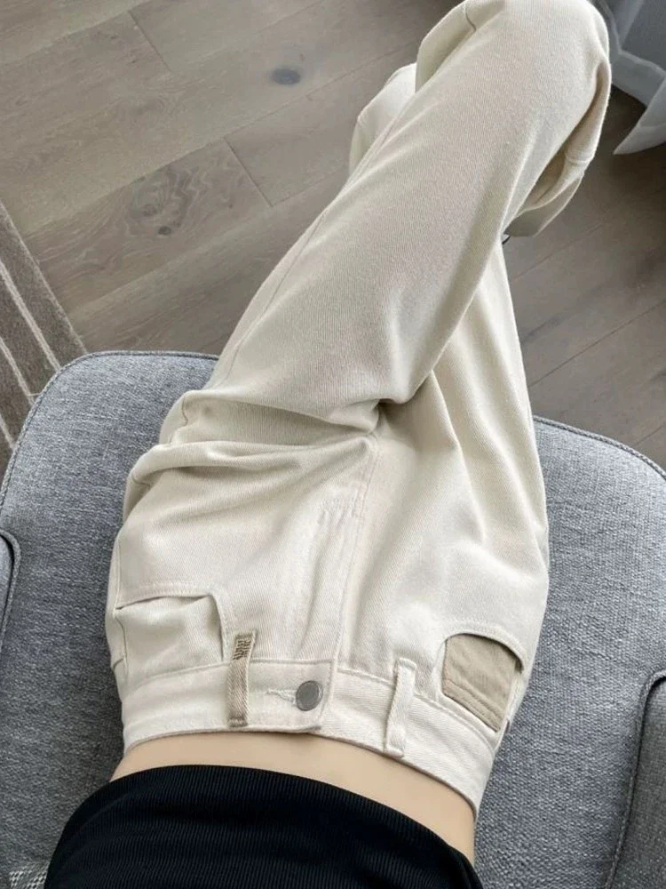 New Classic High Waist Slim Simple Casual Female Jeans Spring Fashion Full Length Chic Zipper Button Basic Straight Women Jeans