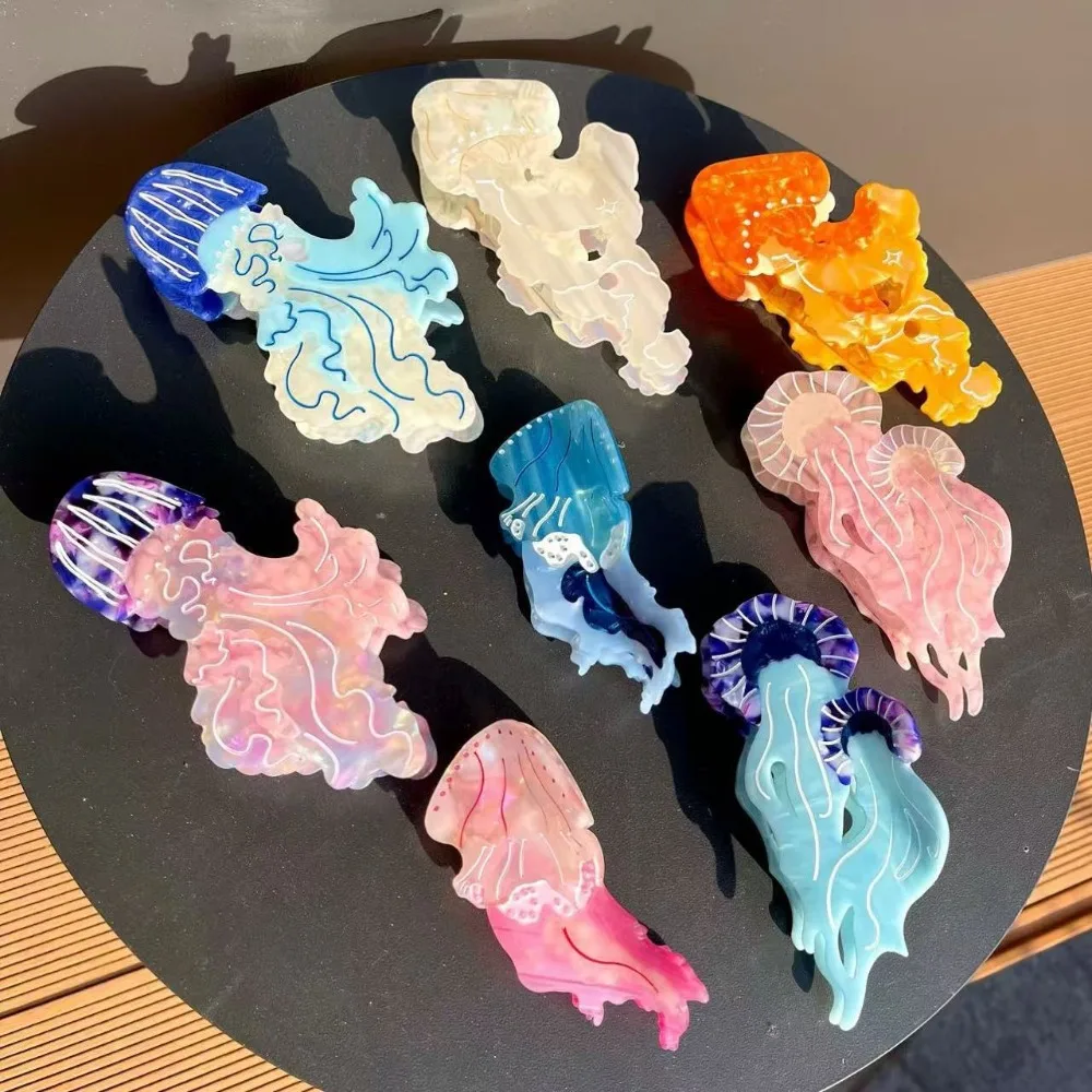 

Fashion Korean Style Jellyfish Hair Claw Sweet Acetic Acid Cartoon Animal Hair Clip Creative Colorful Cute Shark Clip Female