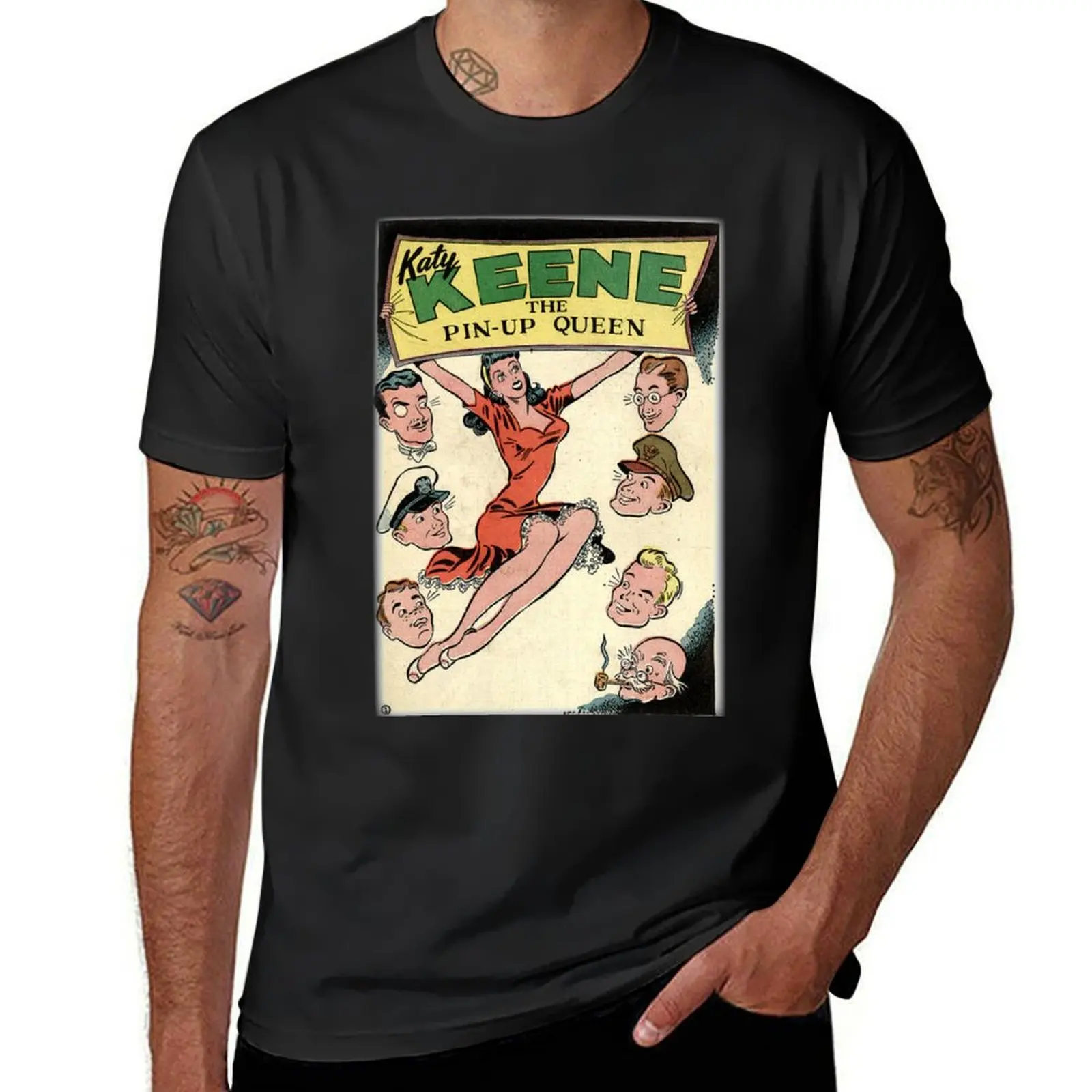 

Katy Keene Number One Comic Book Cover Magazine Vintage 50's Iconic Figure T-Shirt anime stuff shirts men