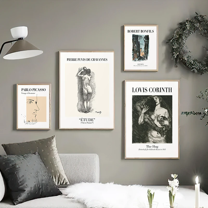 European Ancient Celebrity Portrait Art Retro Canvas Print Nordic Poster Wall Art Pictures Bedroom Living Room Classical Decor