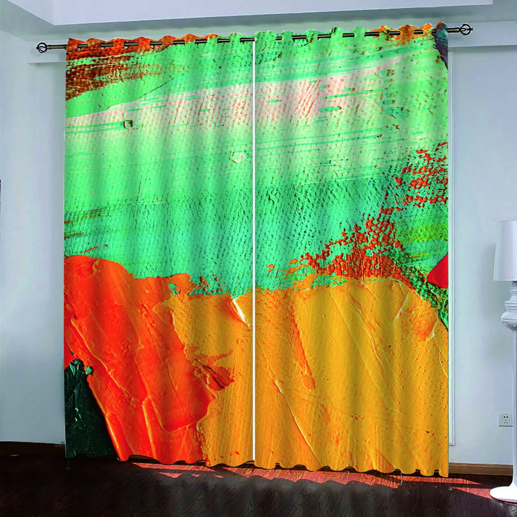 

Curtains For Houses Rooms 3D Digital Printing Abstract Colourful Painting Children'S Room Blackout Curtains Decorations