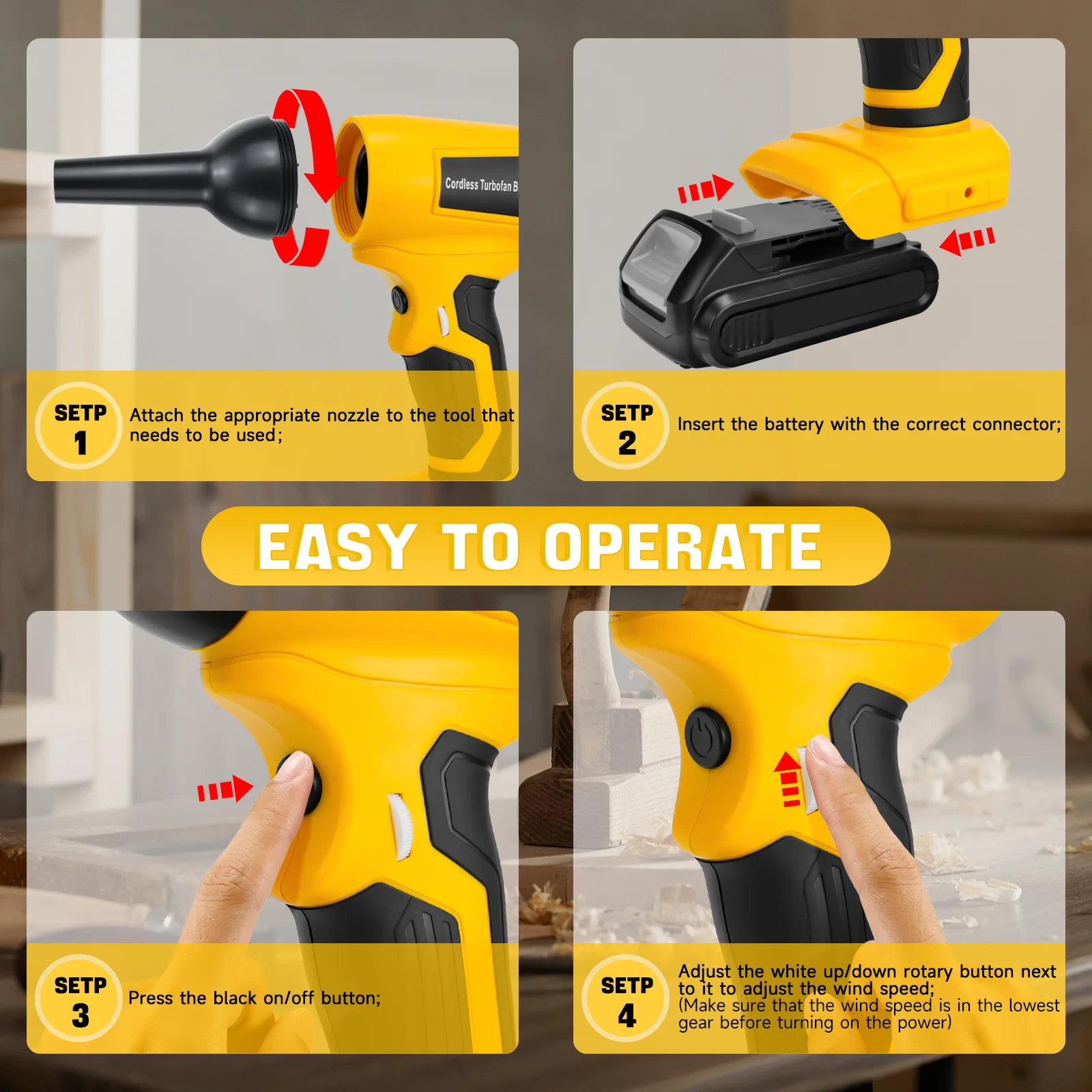 مروحة توربو لمنفاخ الهواء اللاسلكي 130000 منفاخ جاف صغير بدون فرش RPM لتغيير السرعة بدون خطوات لبطارية ديوالت 20 فولت (بدون بطارية)