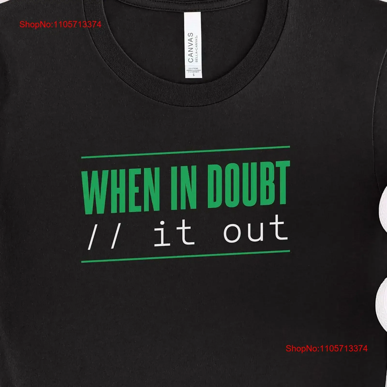 When In Doubt it ouT T Shirt Coding Binary Code Design Software Developers Tech Geek for Computer Programmer vintage Washed