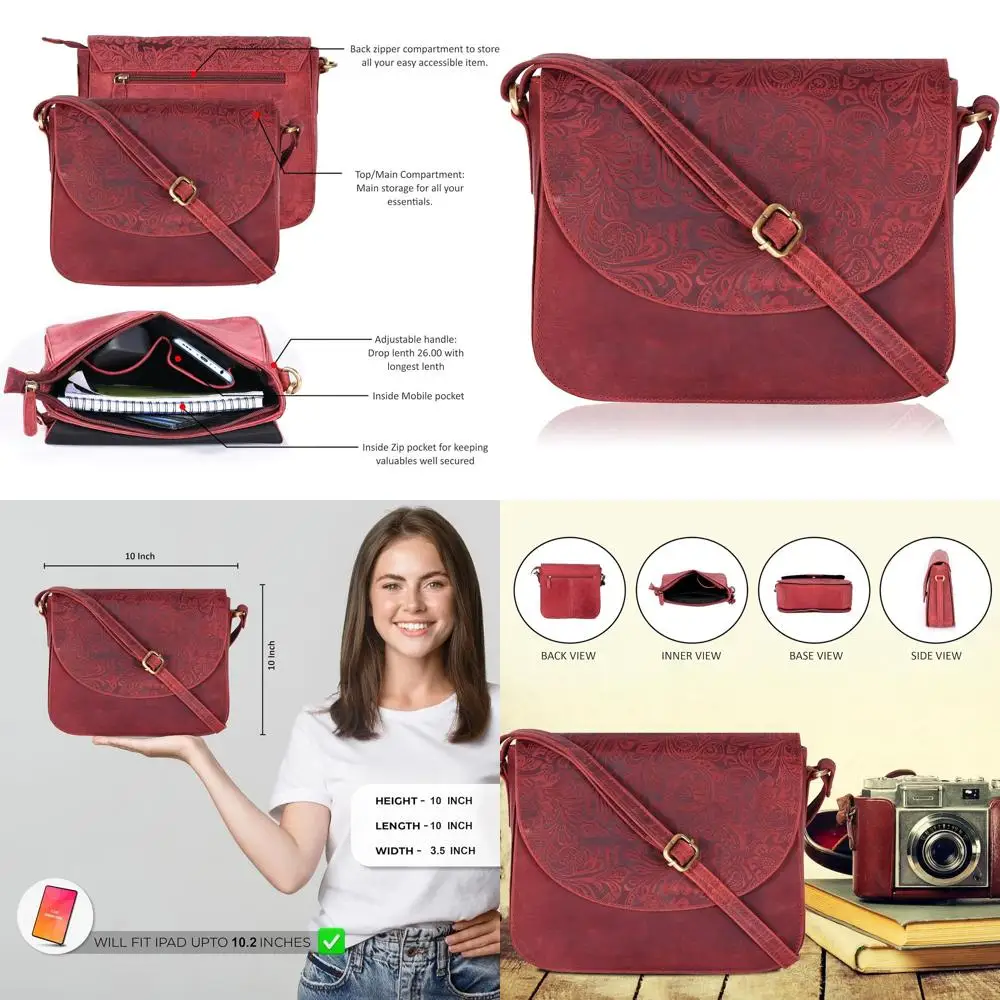 

Women's Adjustable Strap Crossbody Purse with Genuine Leather, Mobile Pocket, Zipper Closures